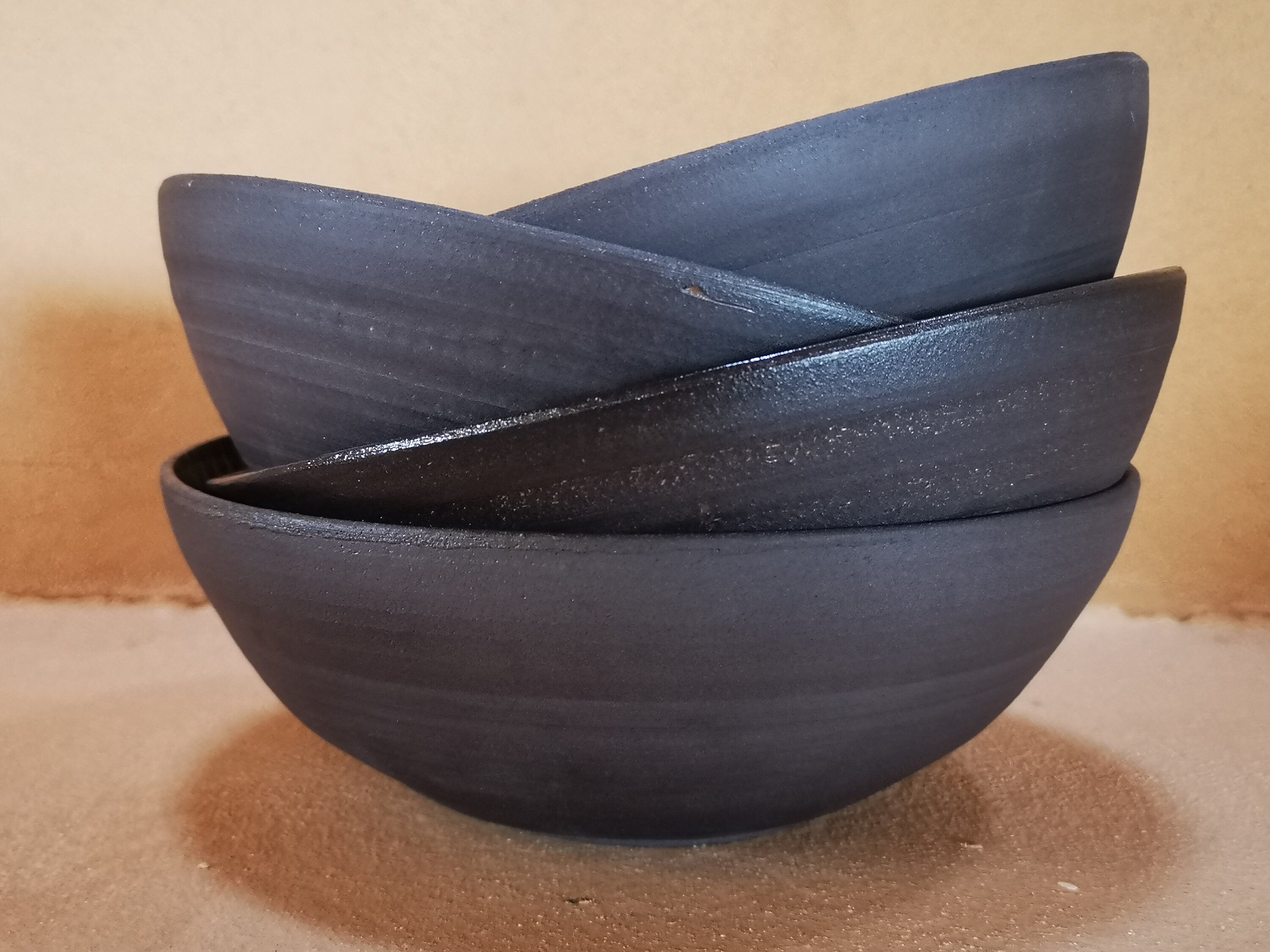 Handmade Ceramic Pasta Bowls (Set of 2): Turquoise Ramen Bowls