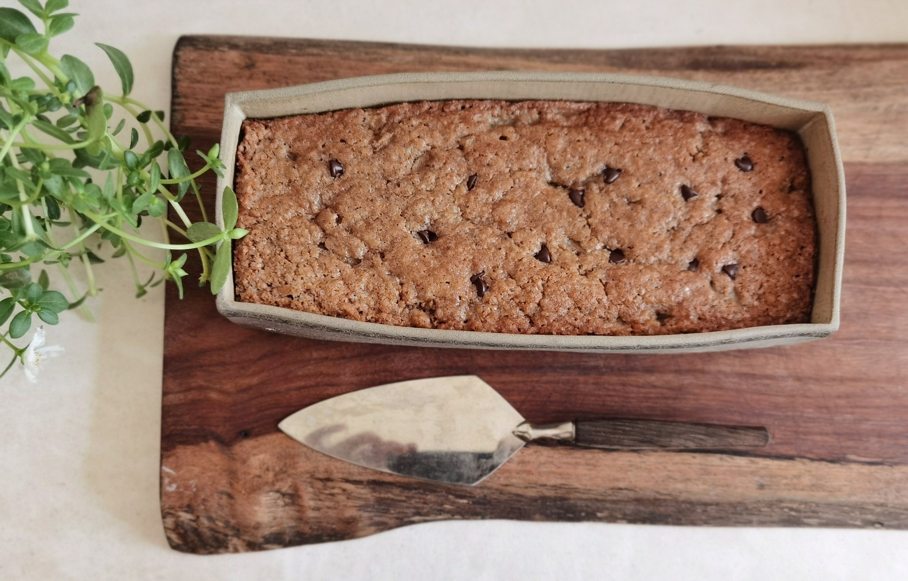 Handmade Ceramic Baking Dish: Rustic Pottery Serving Dish with Yellow Print