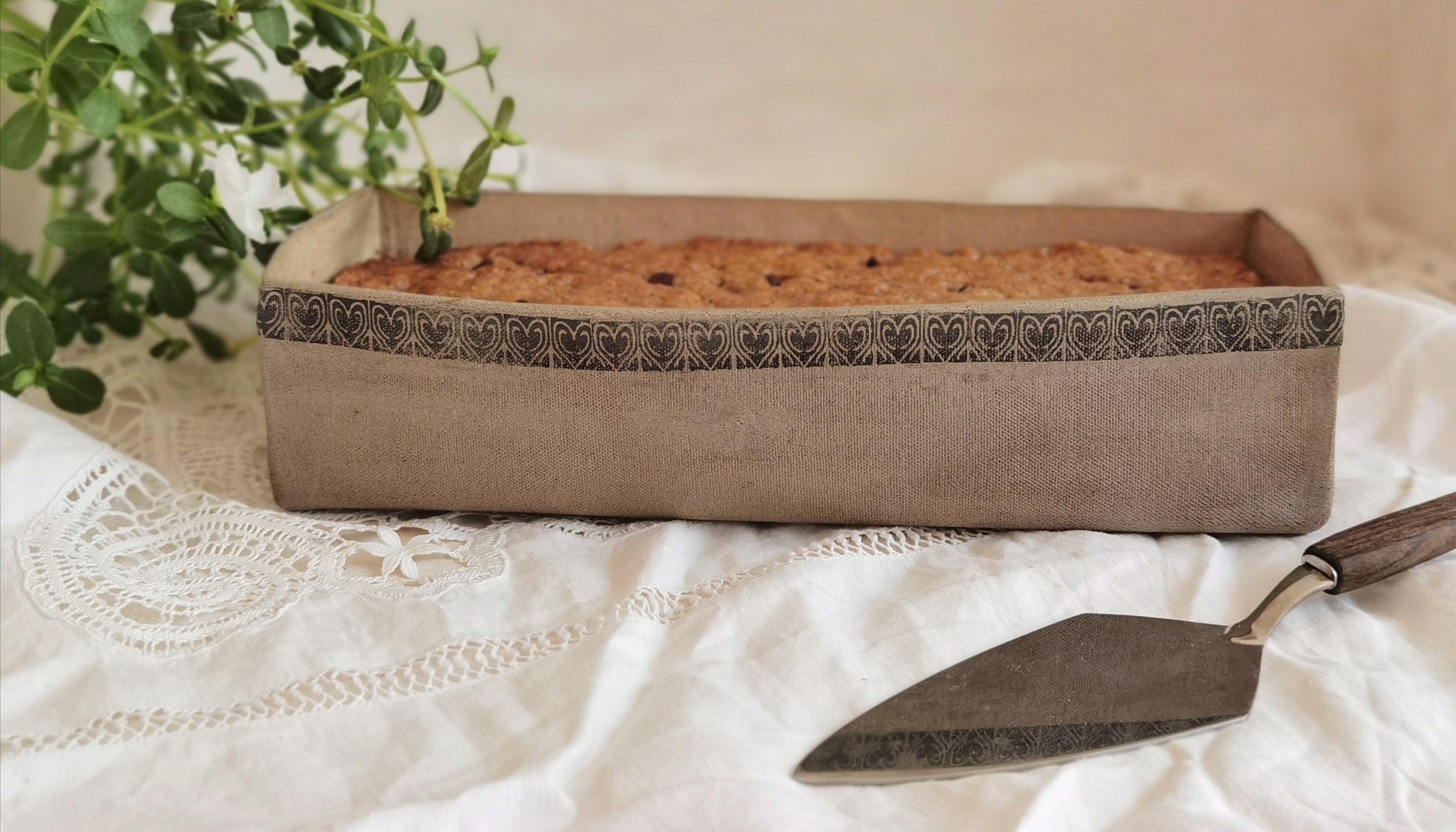 Handmade Ceramic Baking Dish: Rustic Beige Pottery Serving Dish