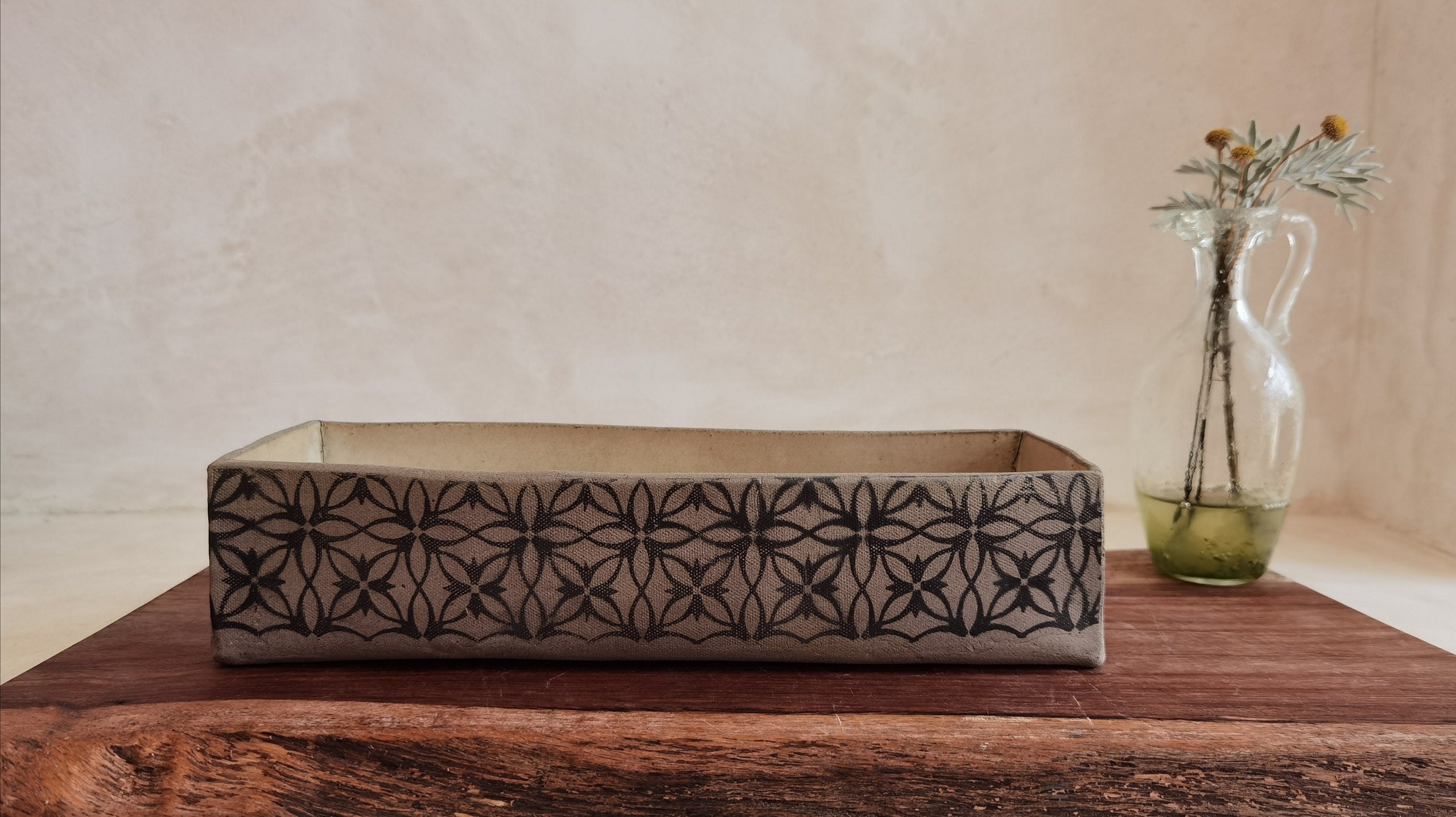 Handmade Ceramic Baking Dish: Rustic Beige Pottery Serving Dish (11.4x3.9")