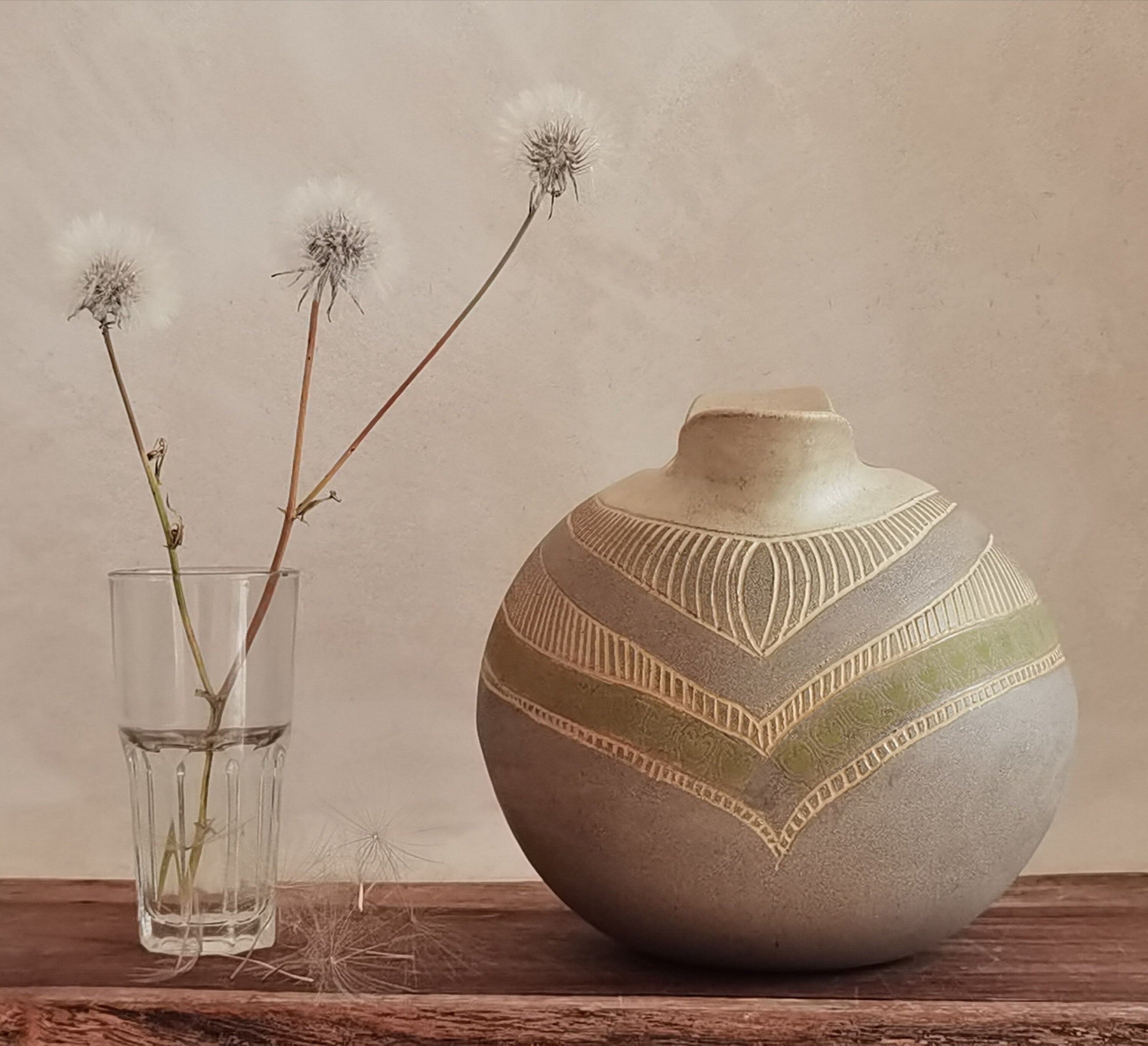 Handmade Ceramic Pitcher: Engraved Stoneware Water Jug