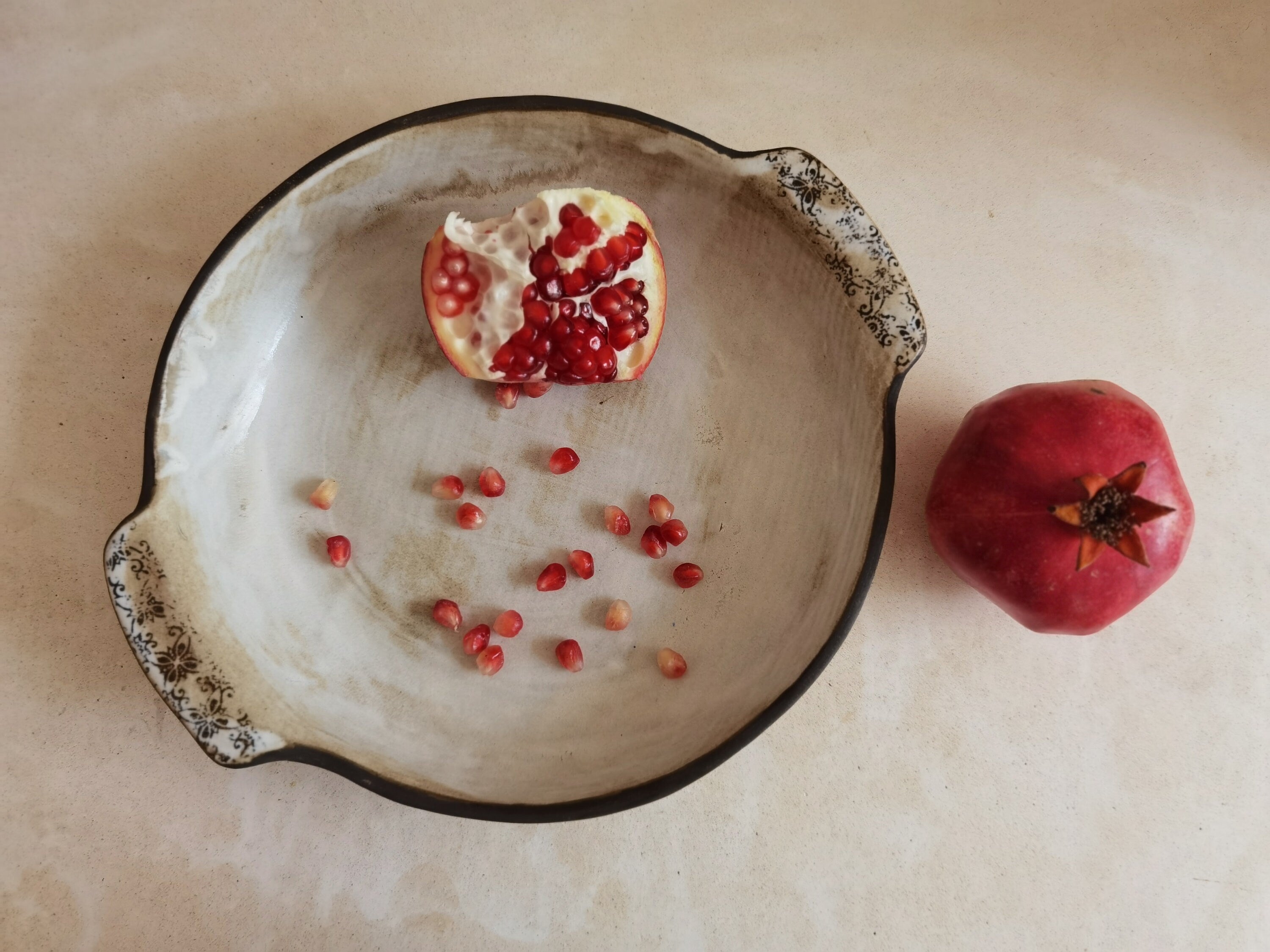 Handmade Ceramic Serving Bowl: Rustic Glazed Stoneware Dish