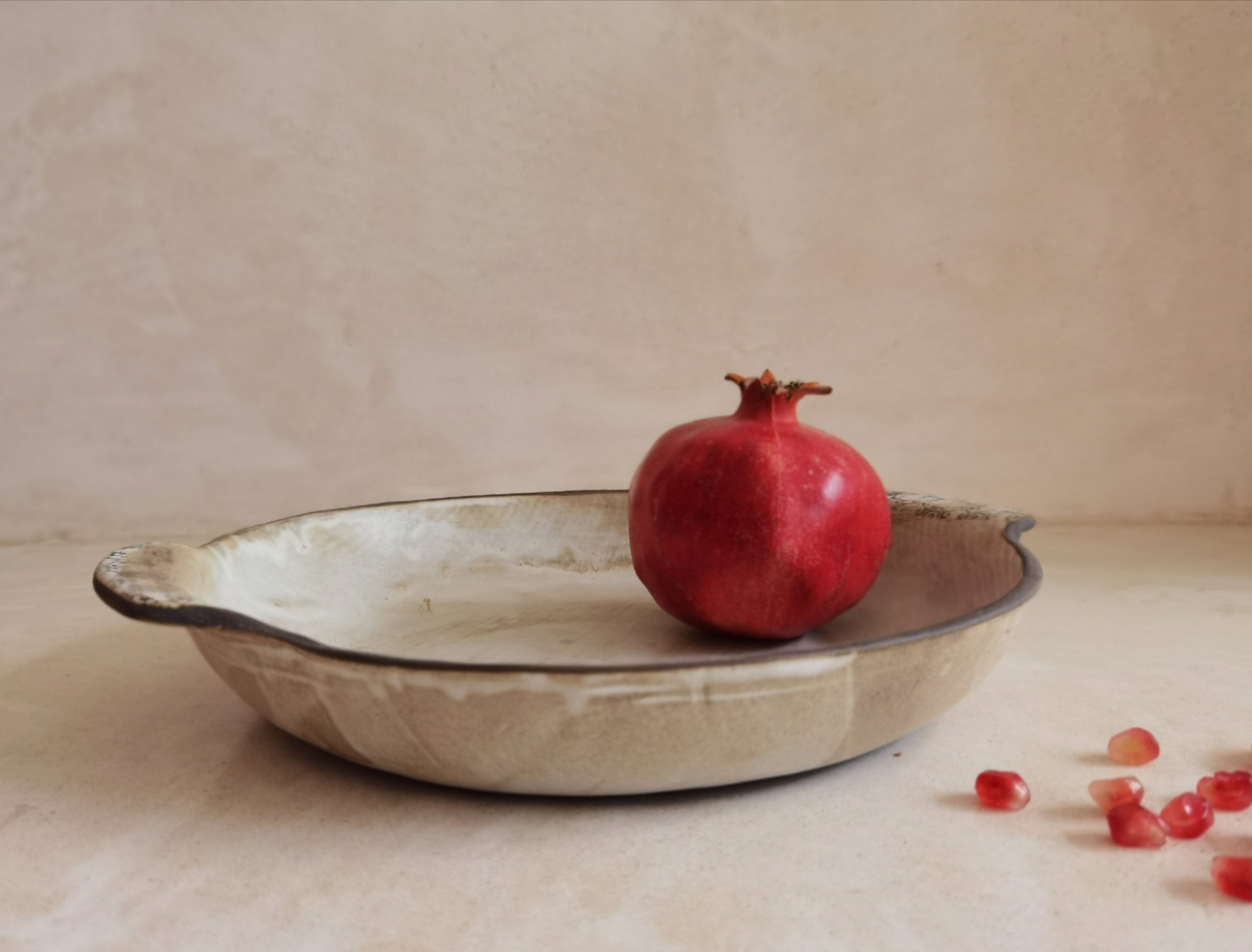 Handmade Ceramic Serving Bowl: Rustic Glazed Stoneware Dish