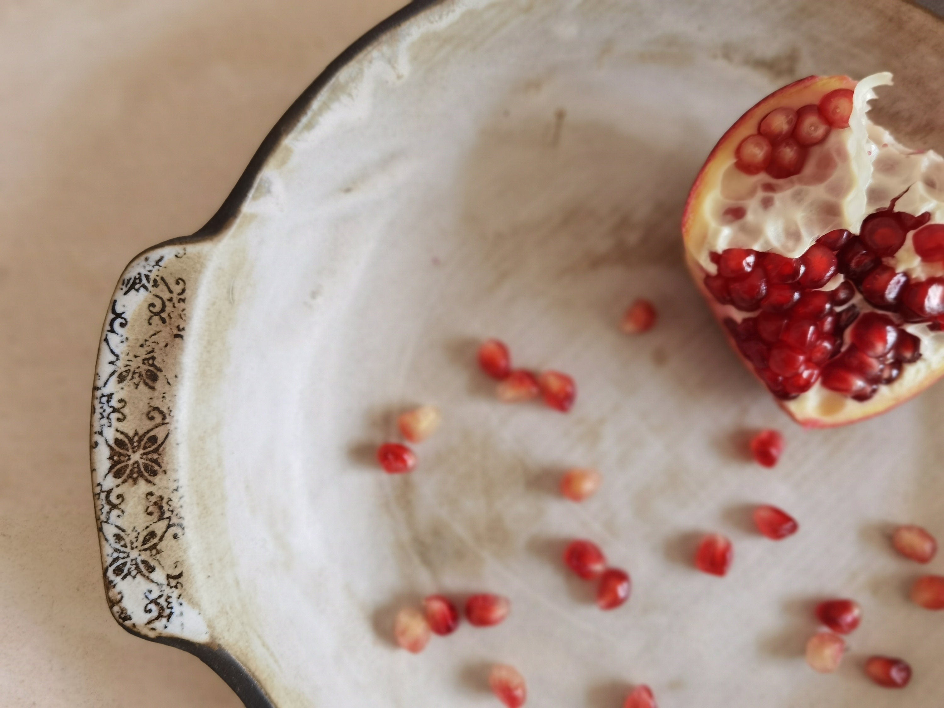 Handmade Ceramic Serving Bowl: Rustic Glazed Stoneware Dish