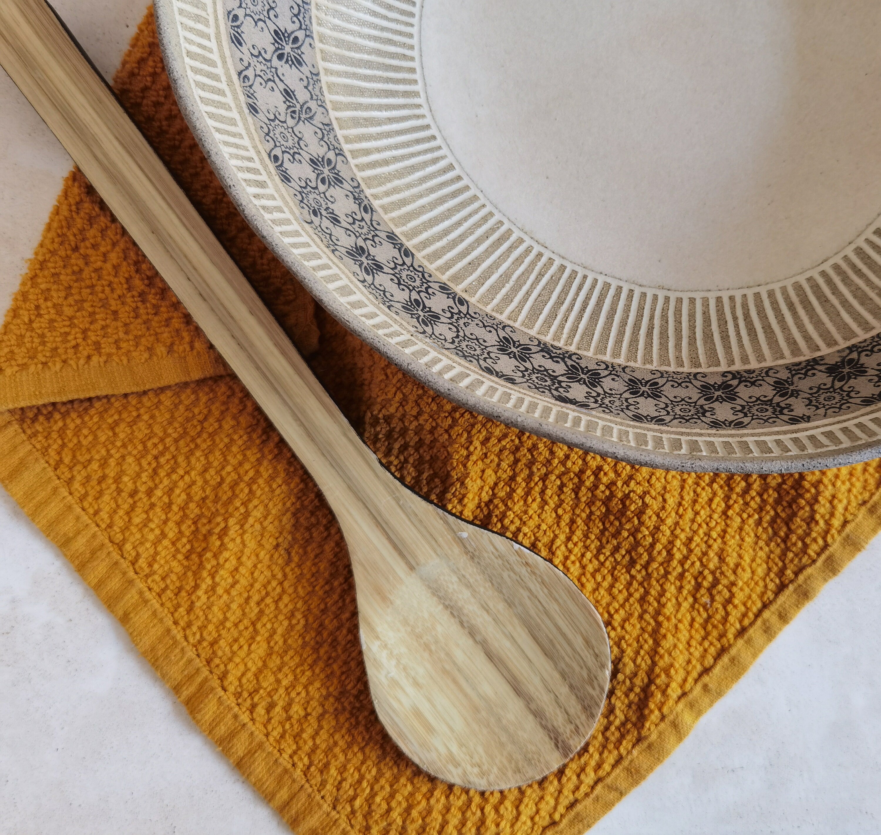 Large Ceramic Serving Bowl: Handmade Engraved Stoneware