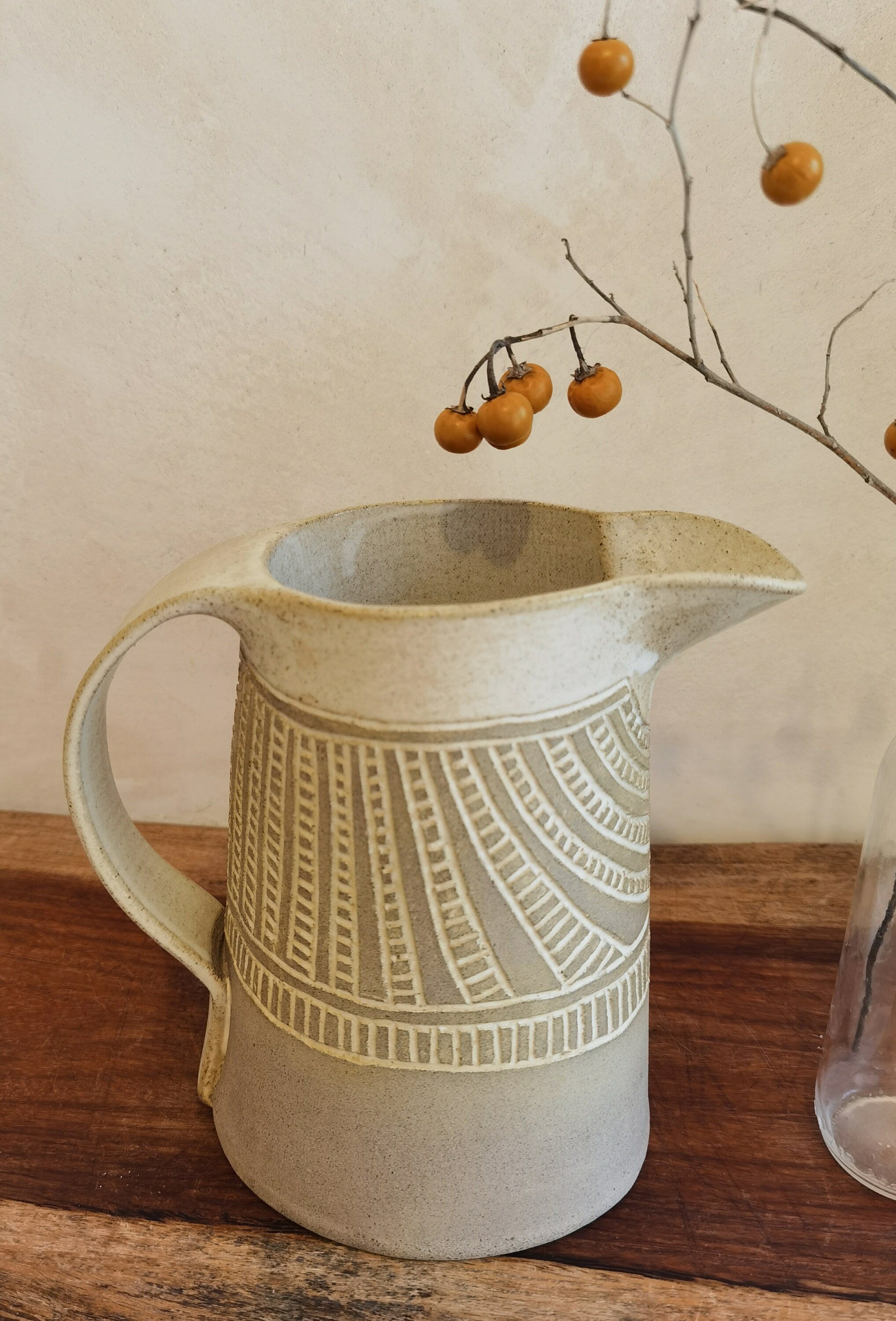 Handmade Ceramic Pitcher & Tumblers Set: Rustic Drinkware