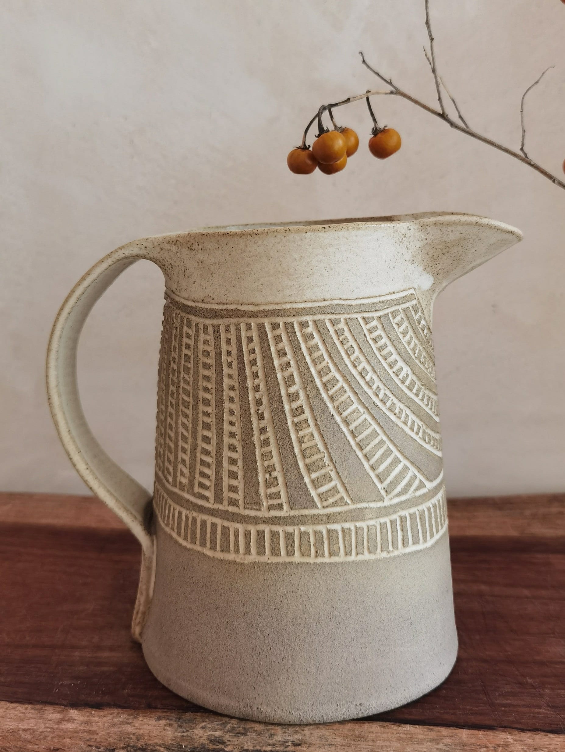 Handmade Ceramic Pitcher & Tumblers Set: Rustic Drinkware