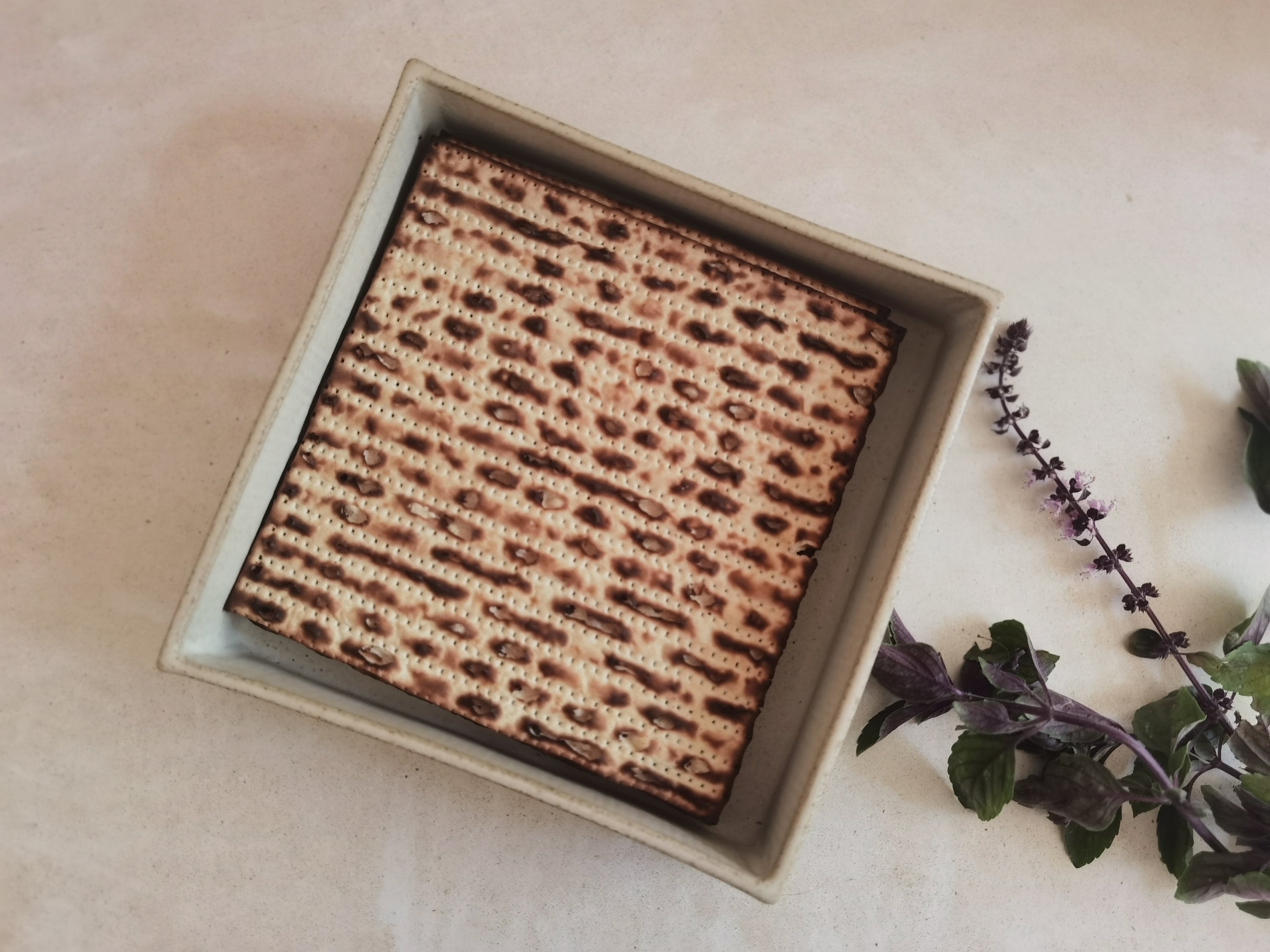 Handmade Passover Matzah Plate: Judaica Gift