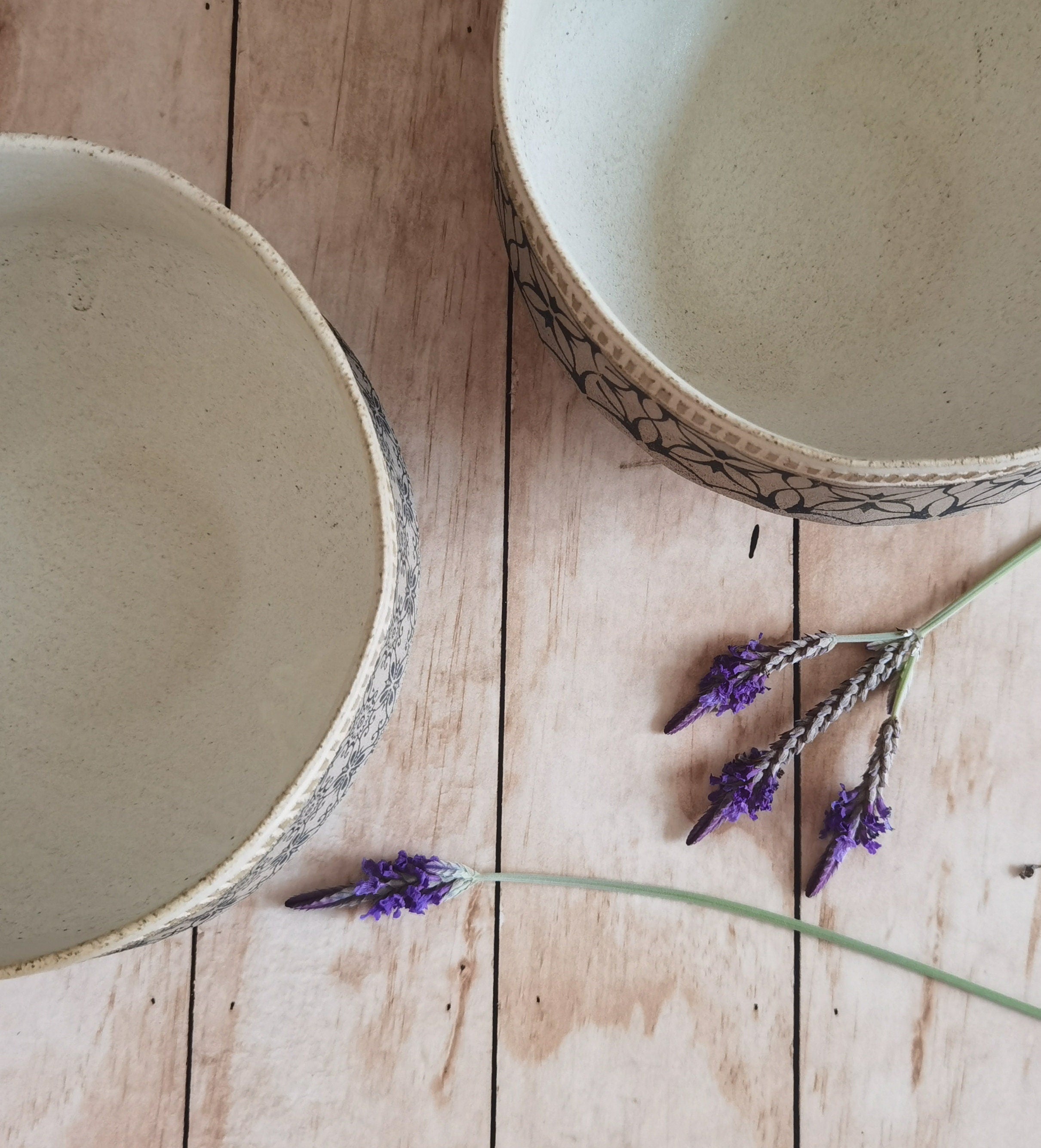 Rustic Handmade Pottery Bowl: Tall Decorative Serving Dish