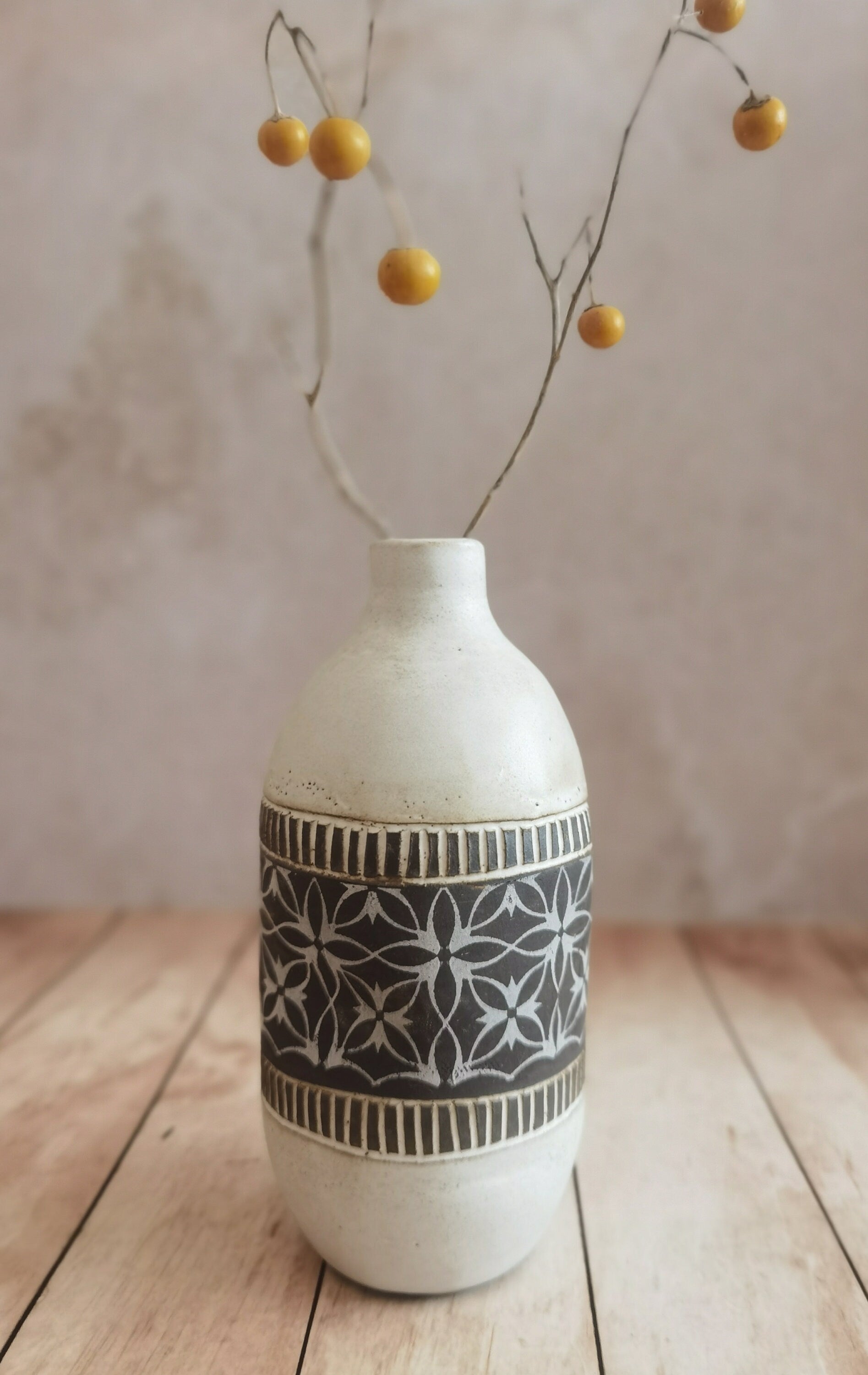 Handmade Ceramic Olive Oil Bottle: Rustic Pottery Dispenser, 30 oz