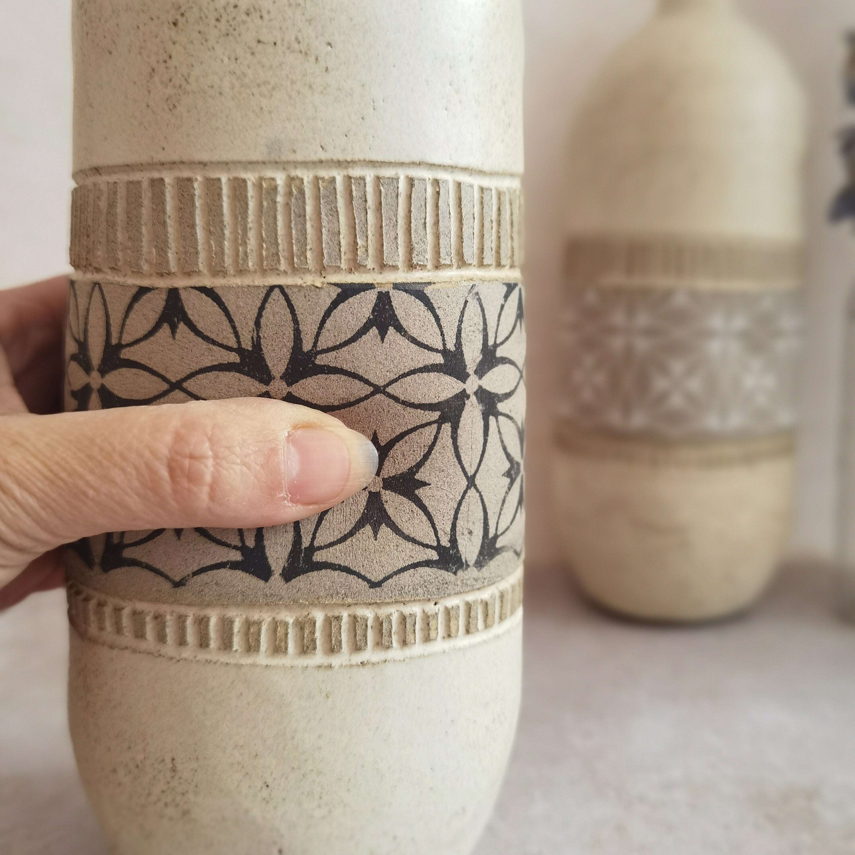 Handmade Ceramic Olive Oil Bottle: Rustic Pottery Dispenser, 40oz