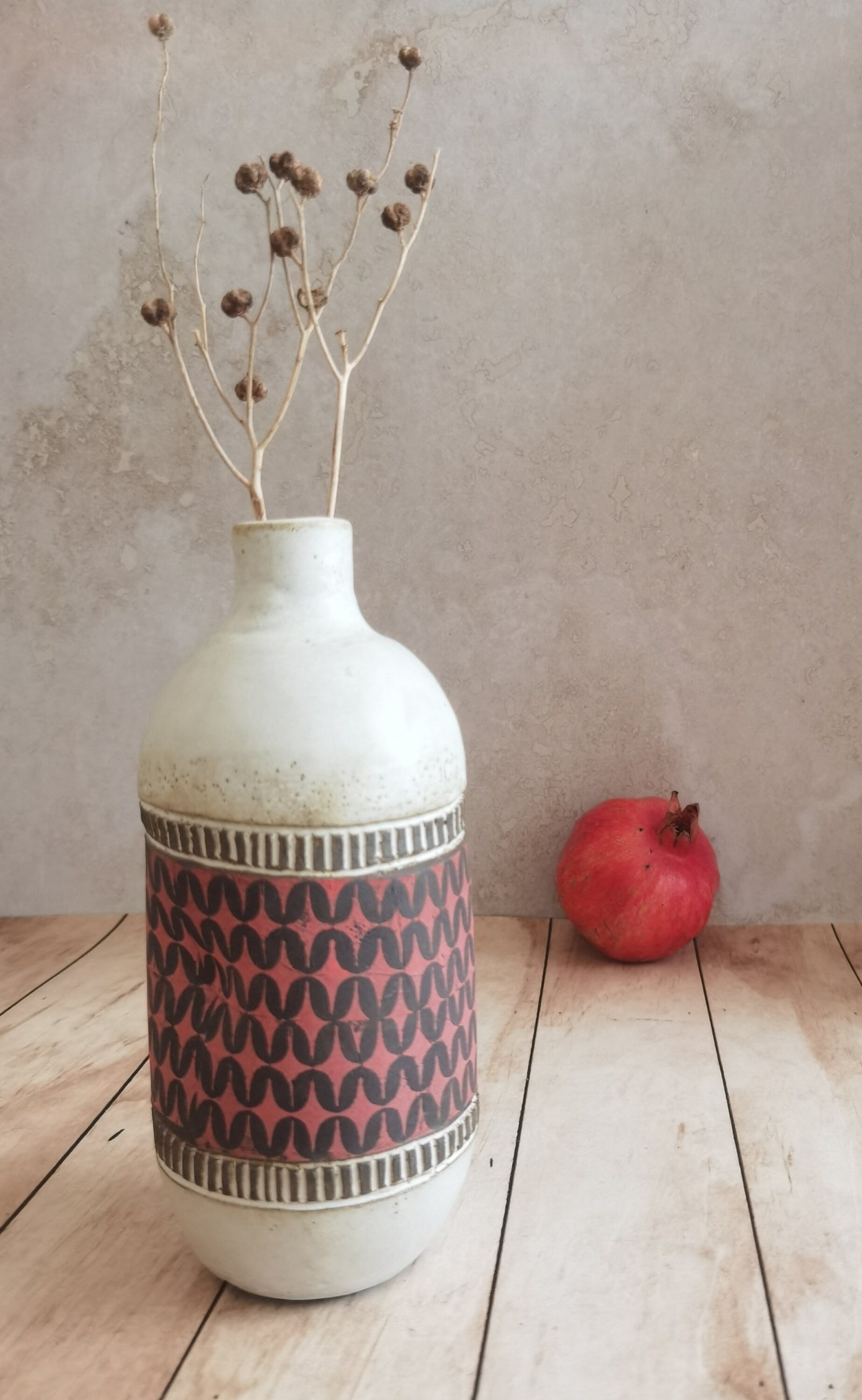 Handmade Ceramic Olive Oil Cruet: Rustic Kitchen Decor