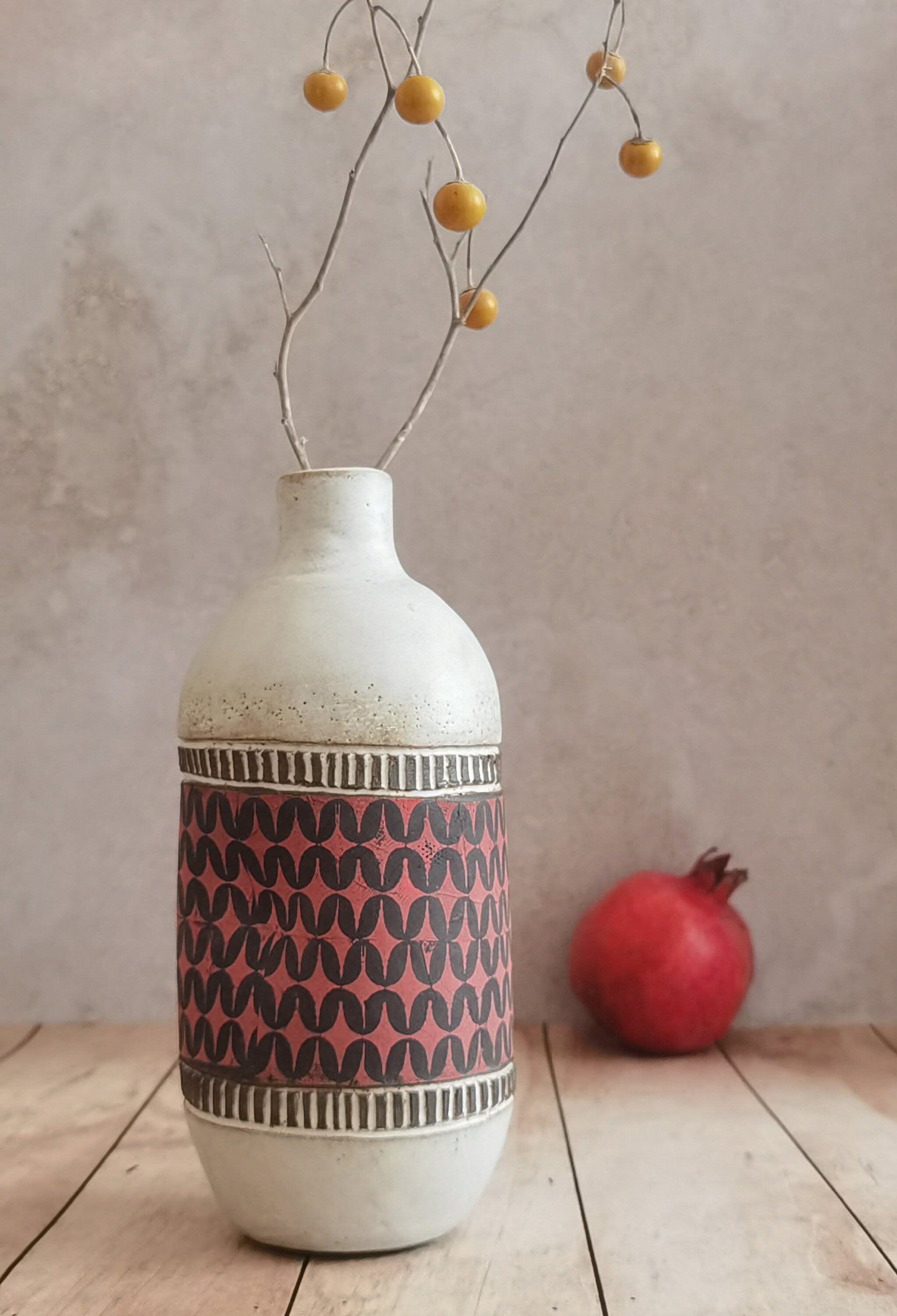 Handmade Ceramic Olive Oil Cruet: Rustic Kitchen Decor