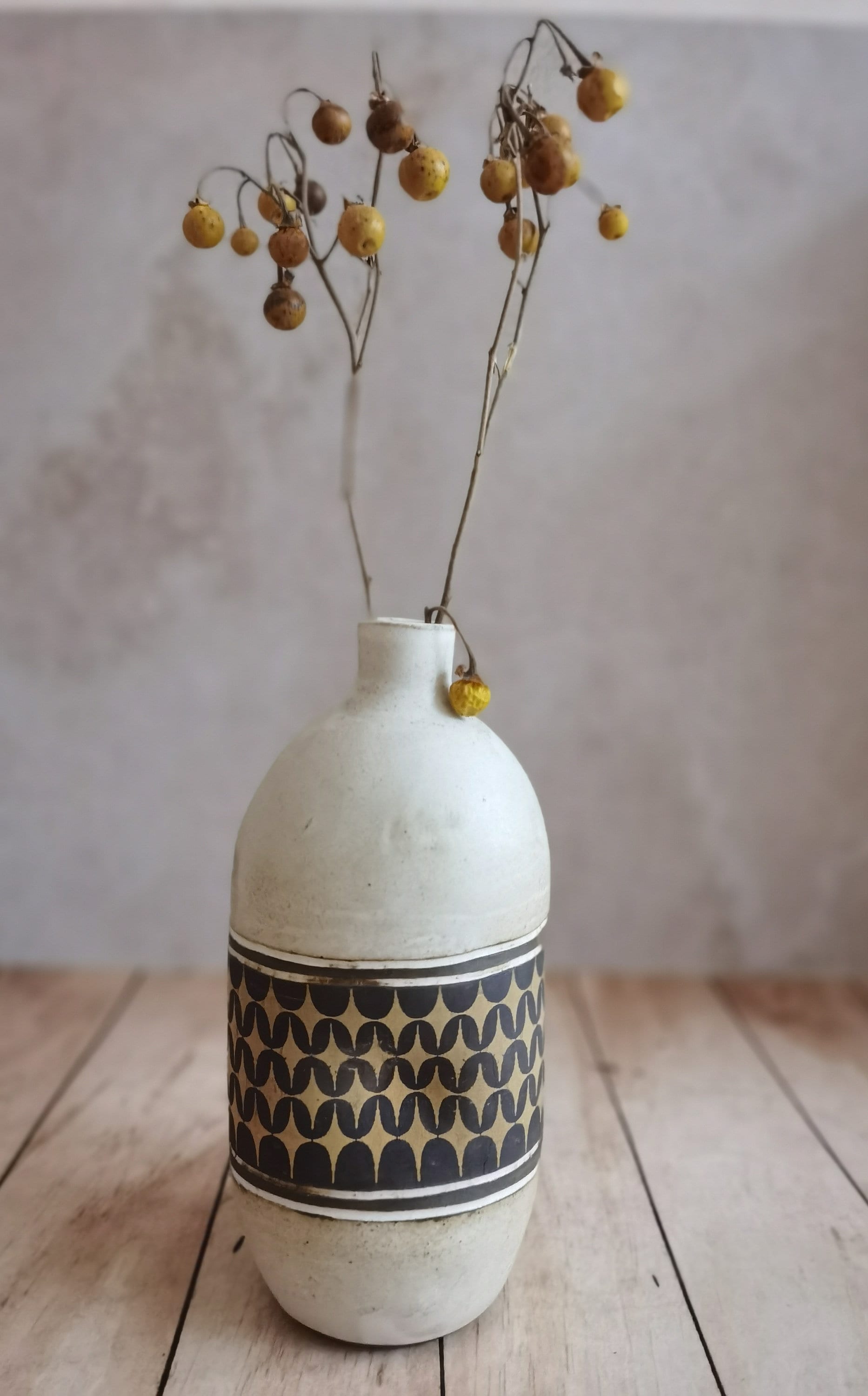 Handmade Ceramic Olive Oil Bottle: Rustic Pottery Dispenser, 30 oz
