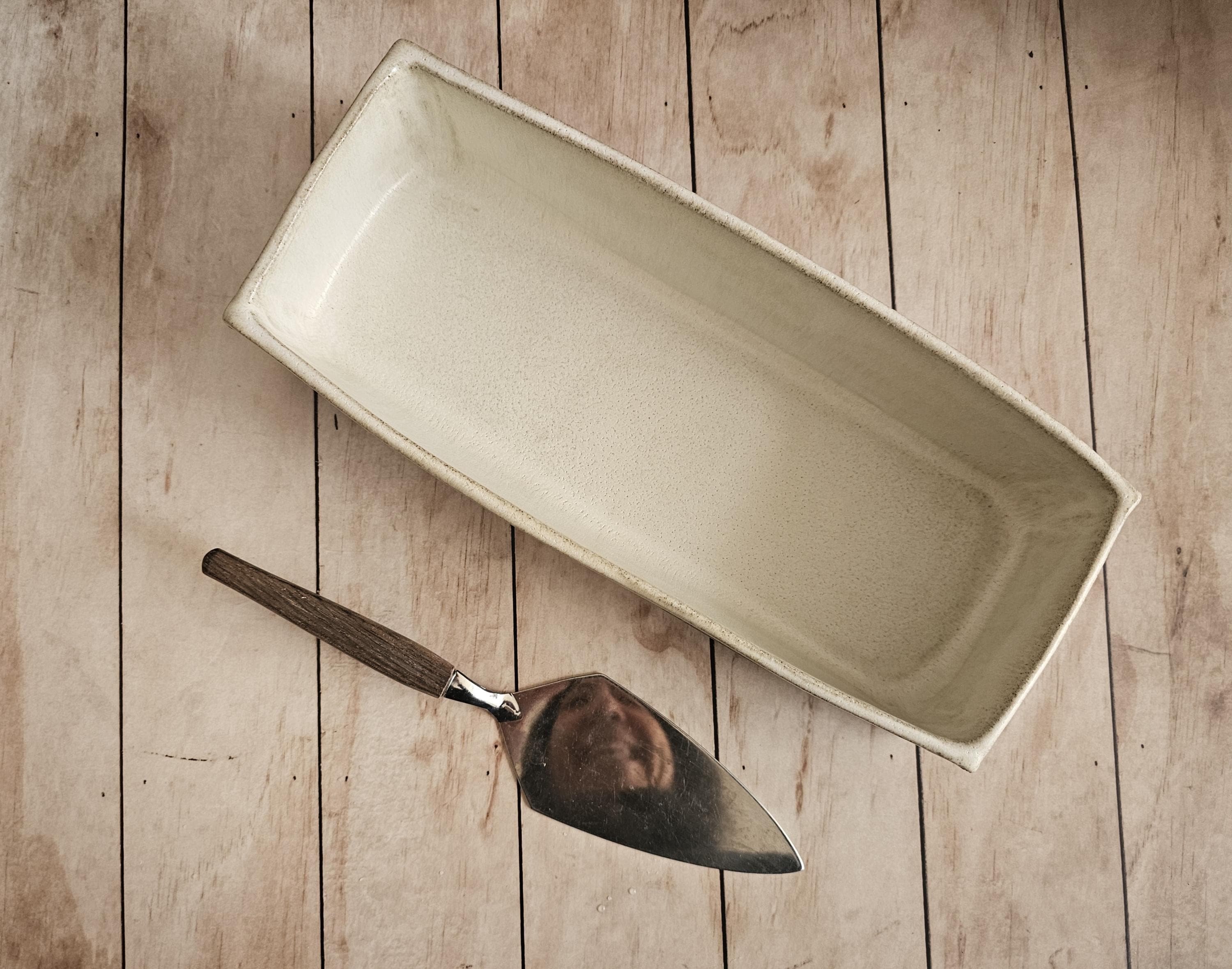 Handmade Ceramic Baking Dish: Rustic Pottery Serving Dish with blue Print